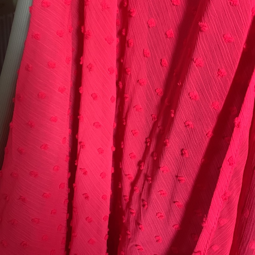 Torrid beautiful cocoon wrap or bathing suit cover. Dotted sheer hot pink 5/6x - Picture 2 of 10